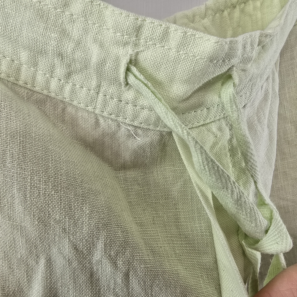 Love Linen J Jill Drawstring Wide Leg Lemon Lime Relaxed Fit Pants Size XL Artsy - Picture 3 of 9